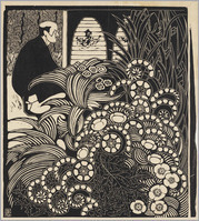 KG 09776
          <br/>
          Tuin met imker en twee bijenkorven
          <br/>
          <em>Grootens, Adrianus Johannes (1864-1957)</em>